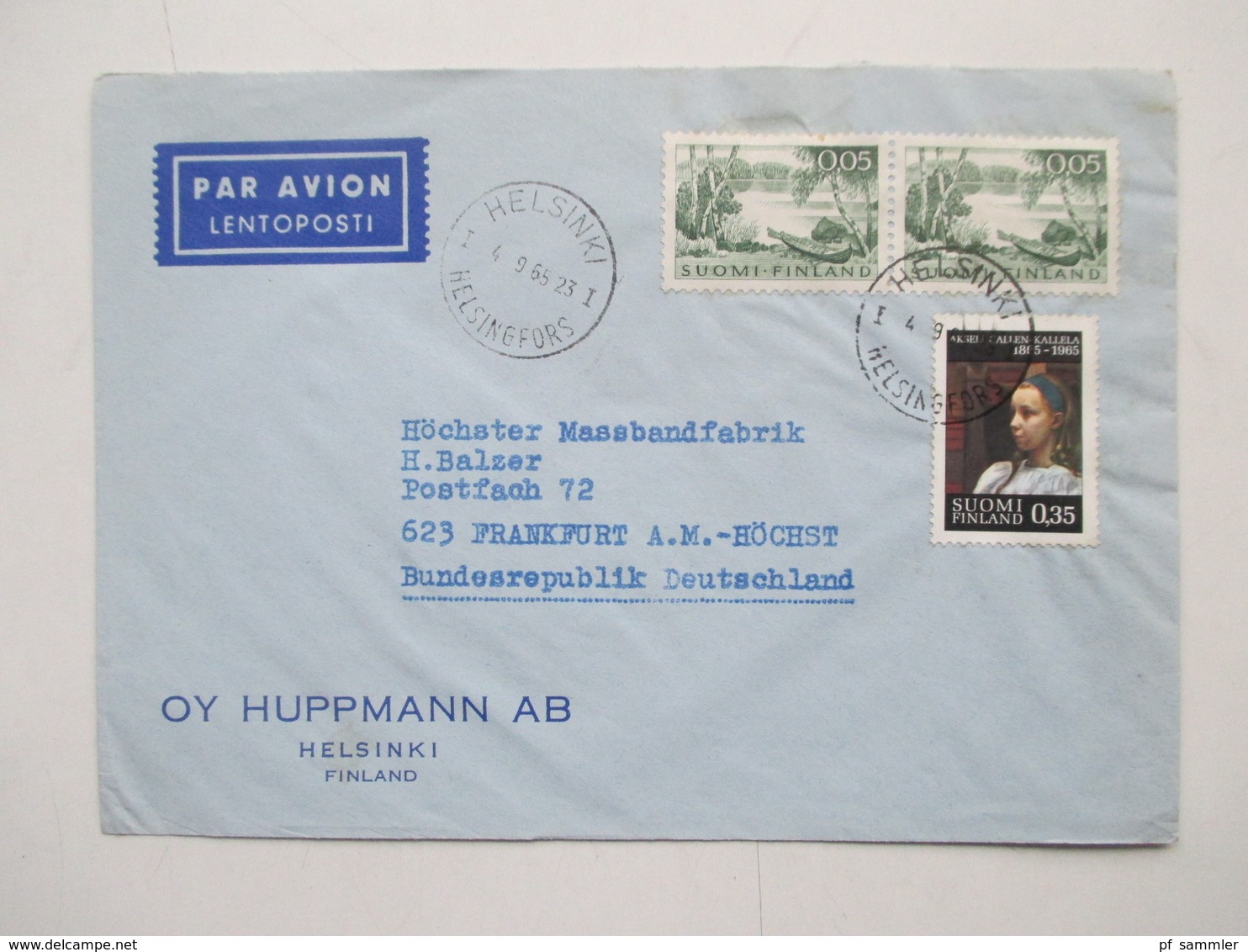 Finnland 1958 - 74 Luftpost Briefe 42 Stk. Firmen Korrespondenz auch Freimarke Nr. 505 Flugzeug mit Aufdruck usw.