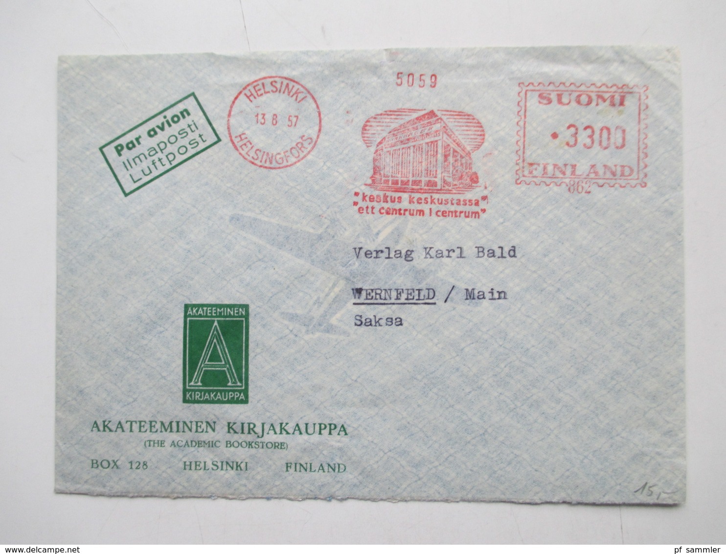 Finnland 1954 - 72 Luftpost Briefe 12 Stk. Firmen Korrespondenz alles Freistempel Helsinki interessanter Posten!