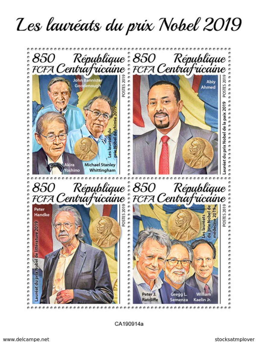 Central Africa  2019   Nobel Prize Winners (John Bannister Goodenough, Abiy Ahmed  )   S201912 - República Centroafricana