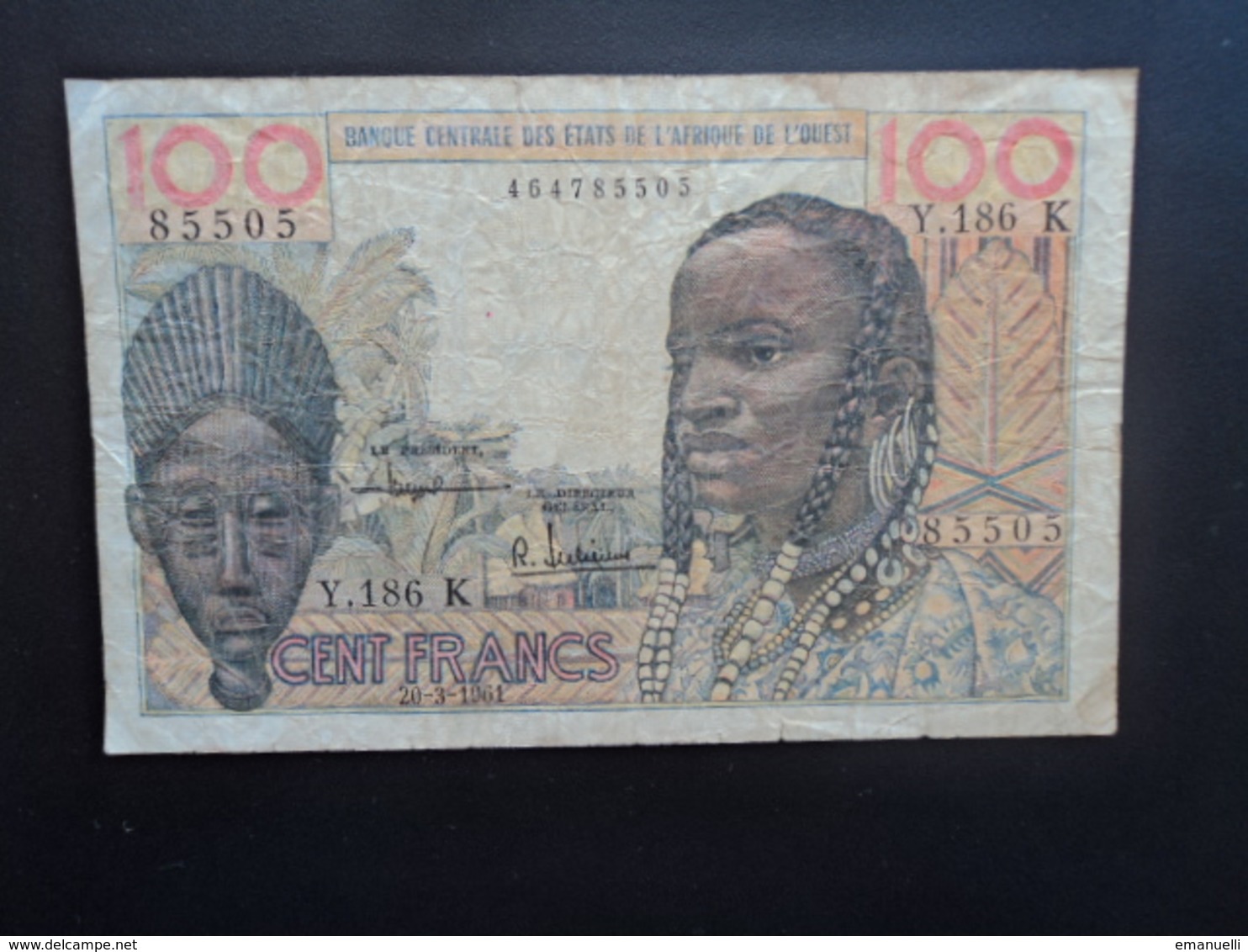 SÉNÉGAL : 100 FRANCS   20-3-1961      P 701Kb     TB+ - Senegal