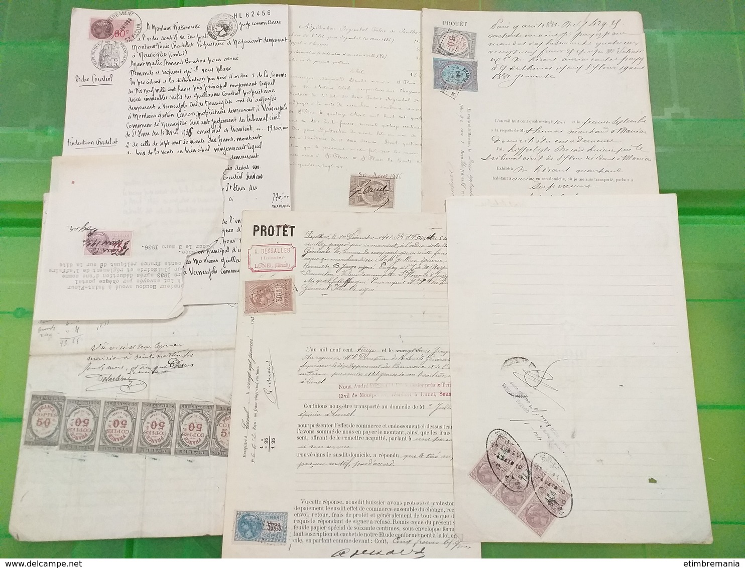 LOT N° e 153 un lot de 130 actes notariés et divers ,  avec timbres fiscaux