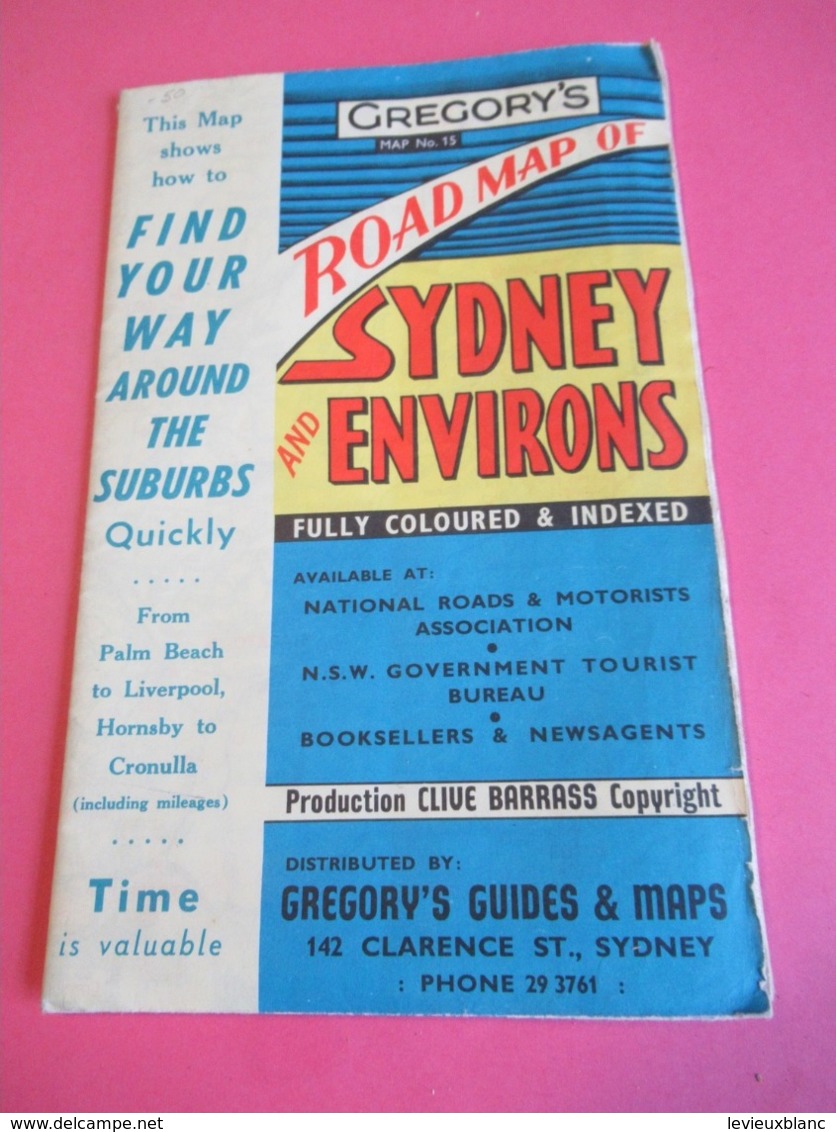 Carte Géographique/ Guide/AUSTRALIE/SYDNEY/ Sydney And Environs/ Gregory's Guides & Maps/ 1964   PGC295 - Otros & Sin Clasificación