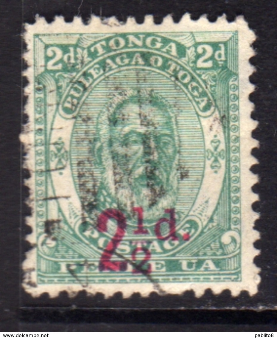 TONGA TOGA 1893 KING GEORGE I SURCHARGED 2 1/2p On 2p USATO USED OBLITERE' - Tonga (...-1970)