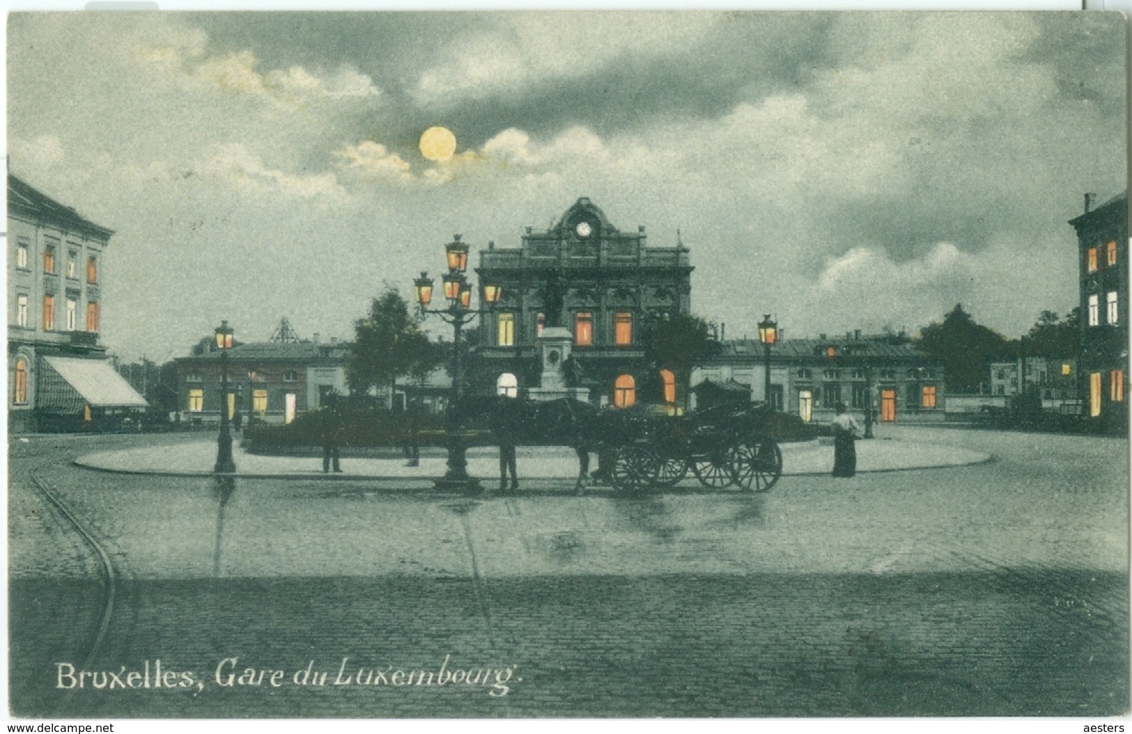 Bruxelles 1905; Gare Du Luxembourg - Voyagé. (éditeur?) - Chemins De Fer, Gares