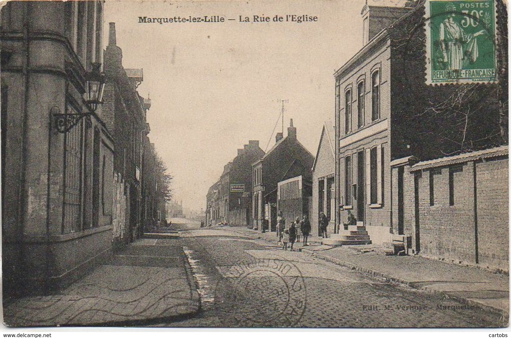 59 MARQUETTE-lez-LILLE   La Rue De L'Eglise - Autres & Non Classés