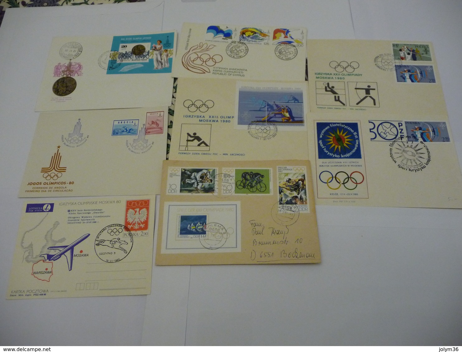 Lot collection de 164 lettres Jeux olympiques MOSCOU 1980