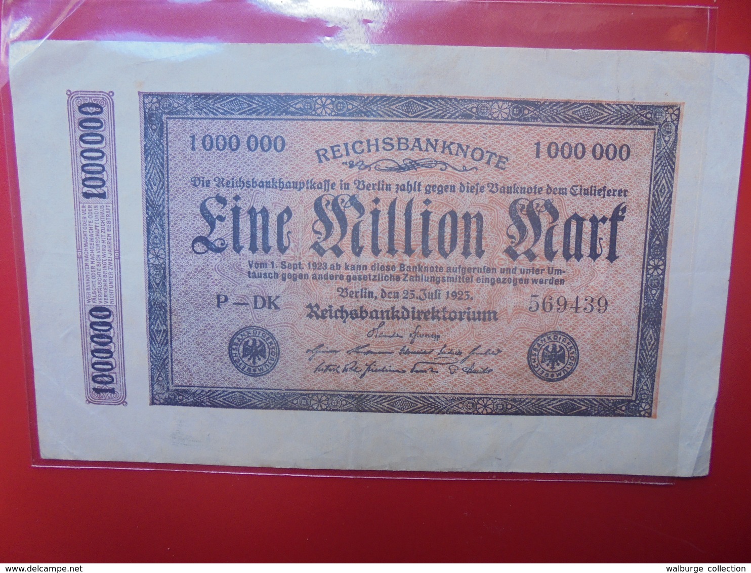 Reichsbanknote 1 MILLION MARK 1923 CIRCULER - 1 Million Mark