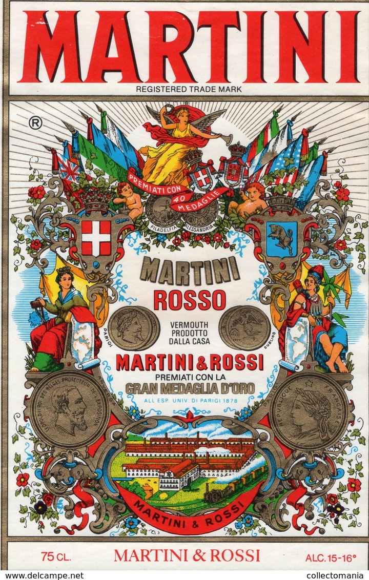 2 Postcards +lreclame 17,7X10,7cm +etiquette 9,8X15 Martini & Rossi Vermouth - Torino Printer RAMUSINO - Drink