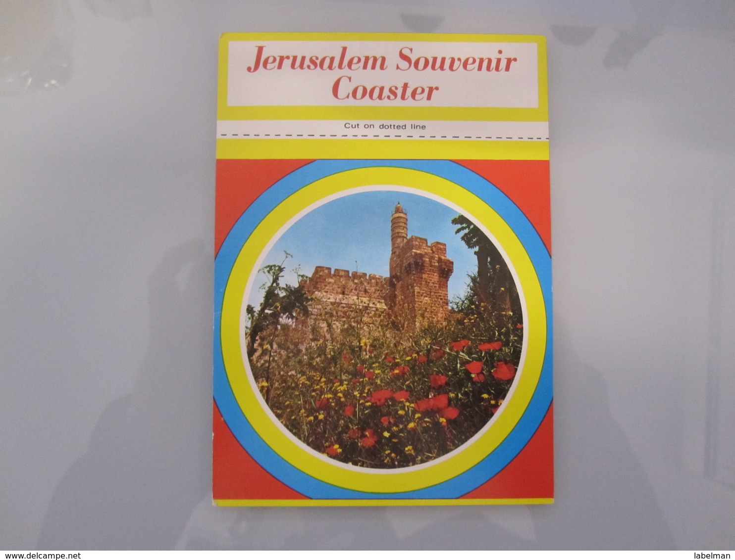 JERUSALEM KING DAVID TOWER CITADEL WALL OLD CITY COASTER ISRAEL VINTAGE POSTCARD PC PHOTO CARD TOURISM - Unclassified