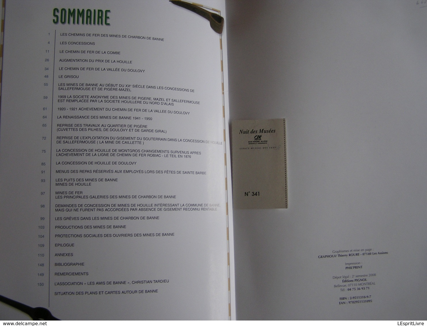 LES MINES à CHARBON DE BANNE Tome 2 Régionalisme Ardèche Doulovy Chemins De Fer Houille Concession Mine Mineurs France - Auvergne