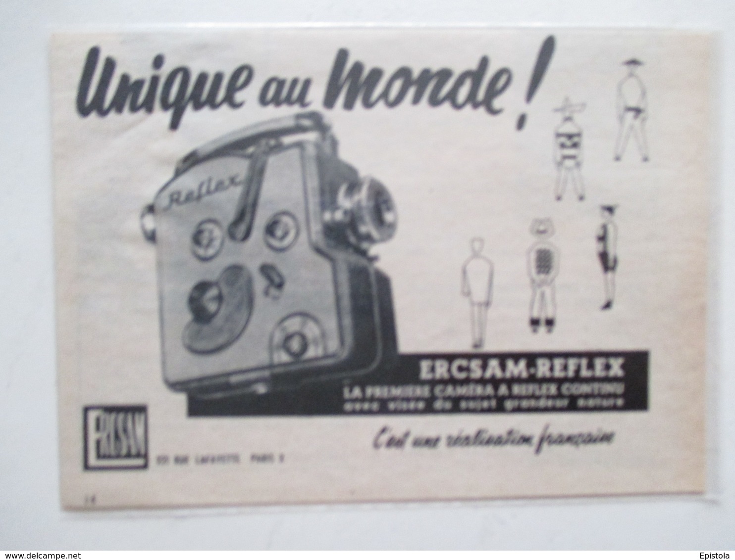 Théme Appareil Photo & Camera - Caméra Pour Projecteur  Modèle ERCSAM REFLEX   - Ancienne Coupure De Presse 1957 - Filmprojectoren