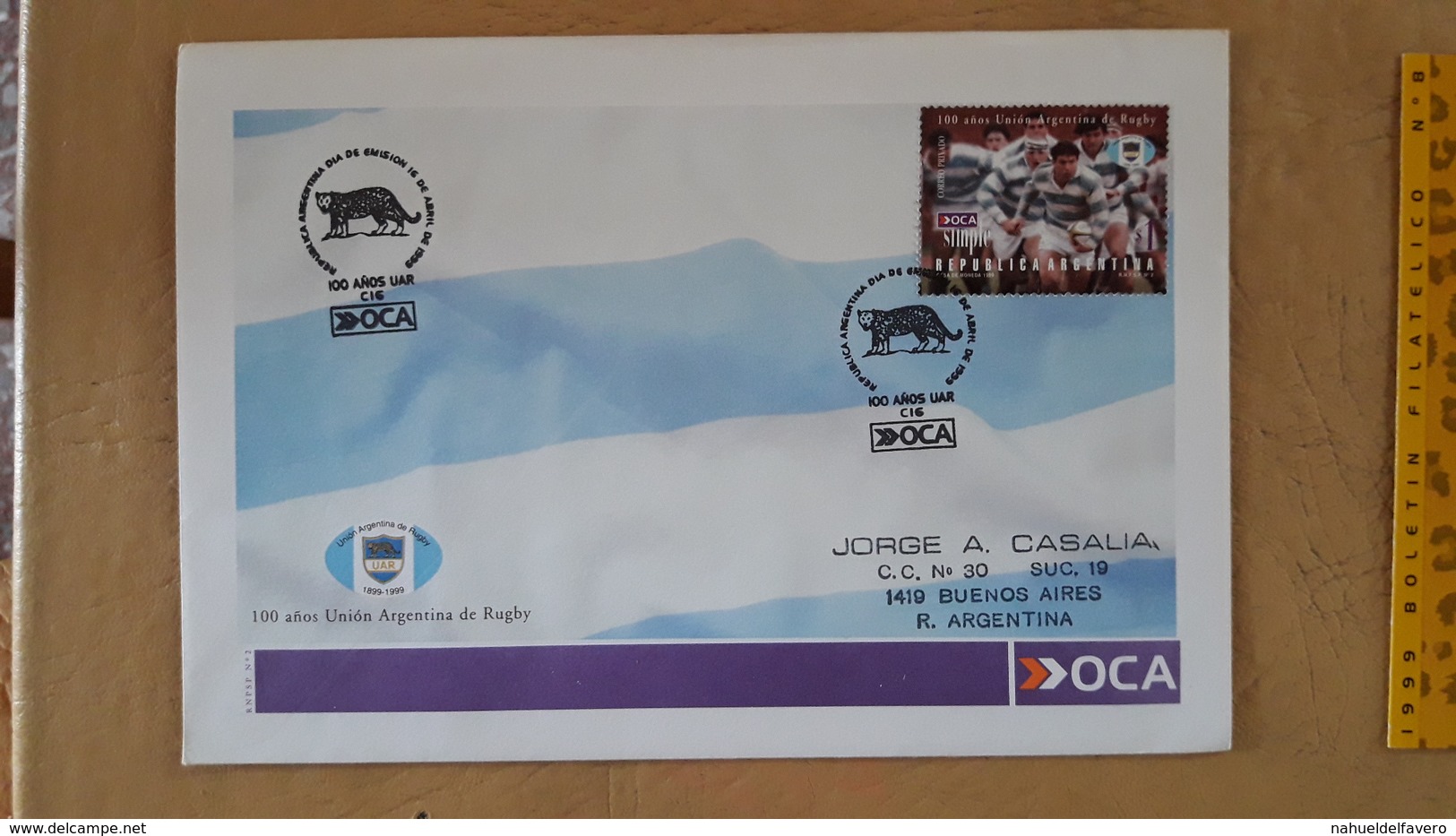 Argentine Rugby Fdc 100 Ans De L’UAR - Rugby