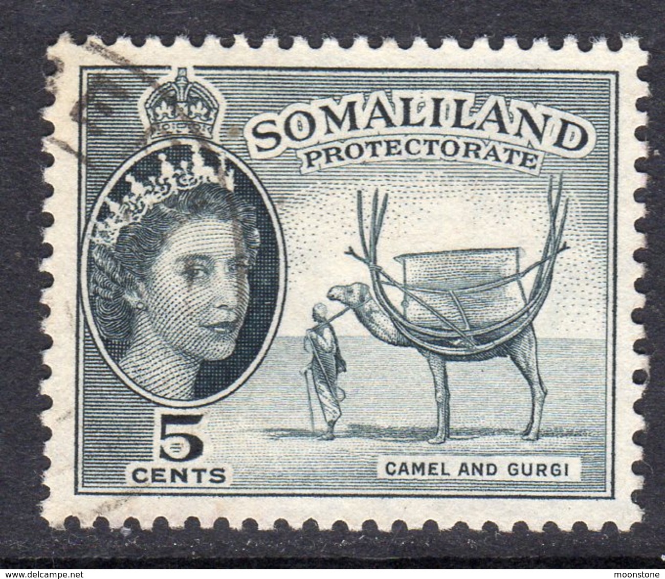 Somaliland Protectorate 1953-8 5c Camel & Gurgi Definitive, Used, SG 137 (BA) - Somaliland (Protectorate ...-1959)