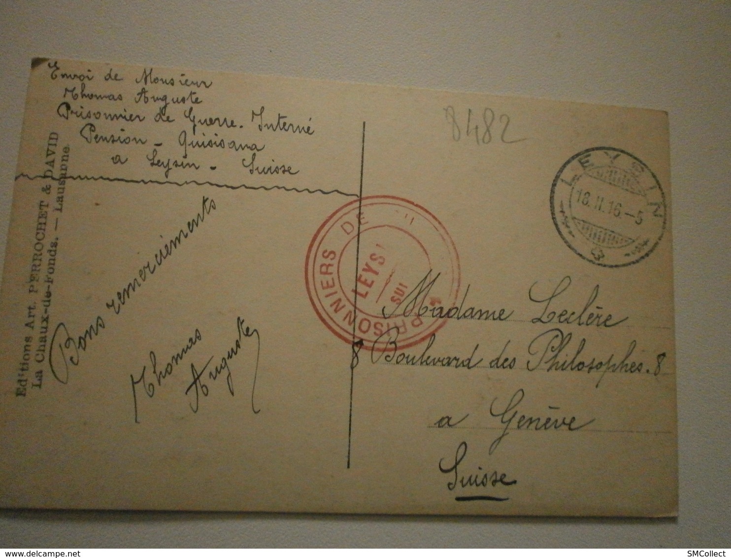 Suisse. Leysin, Sanatorium Quisisana. Cachet Prisonniers De Guerre (8482) - Leysin