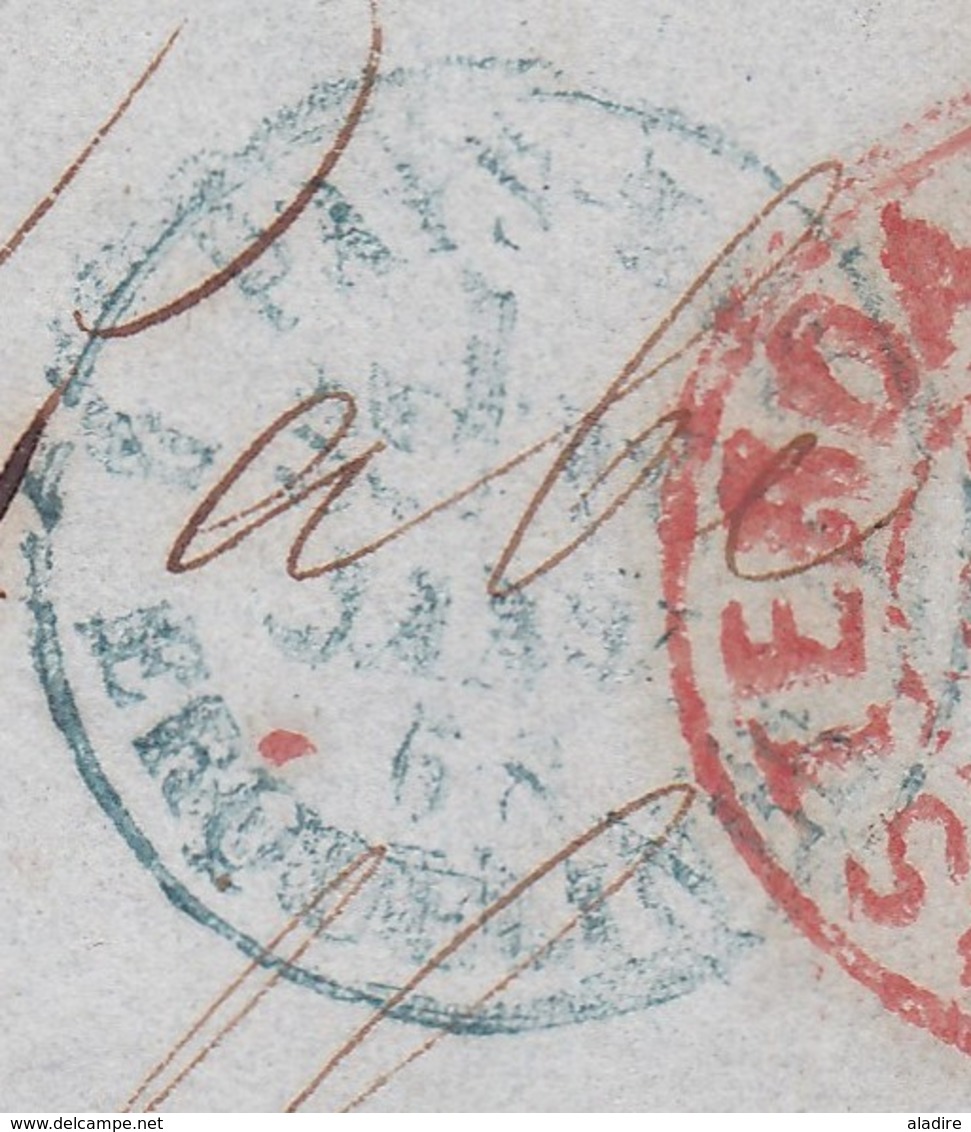 1868 - Enveloppe Pliée D' Amsterdam, Pays Bas Via La France Vers Messina, Sicile - Cad Transit Et Arrivée - Poststempel