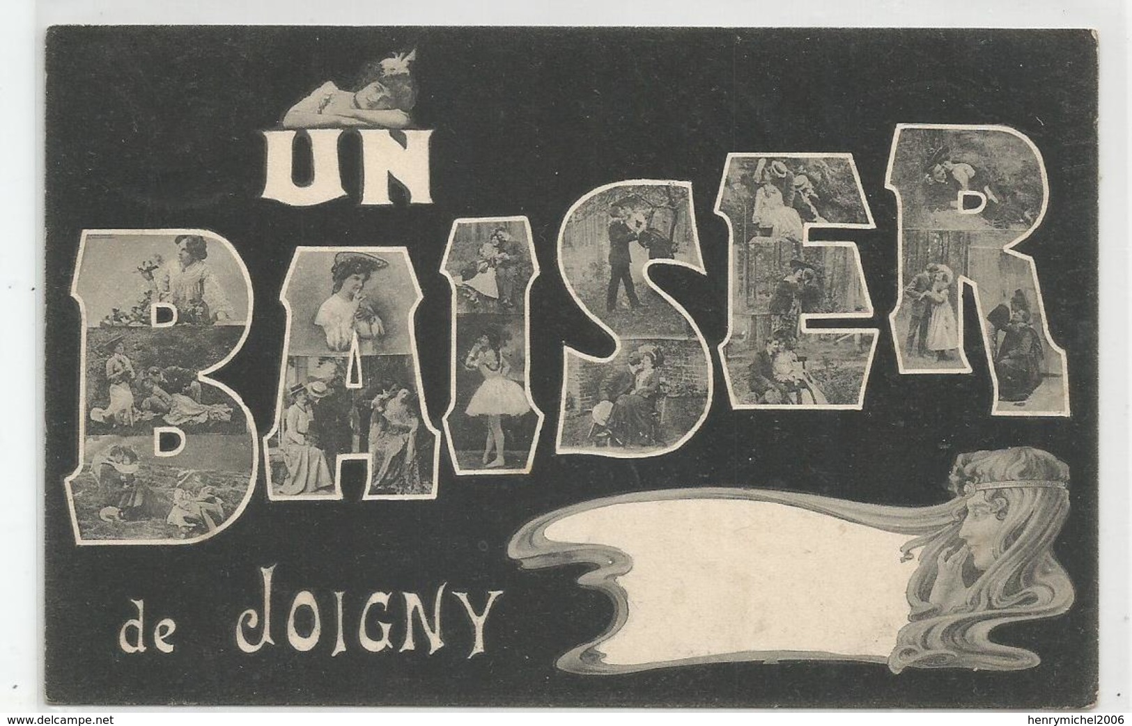89 Yonne Un Baiser De Joigny Femme Art Nouveau - Joigny