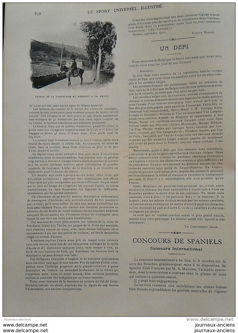 1901 LE TOUR DU MONT BLANC EN VOITURE -  JOUR DE FOIRE MEGÈVE - LOCOMOTION AERIENNE - SANTOS DUMONT  - MARATHON - Autres & Non Classés