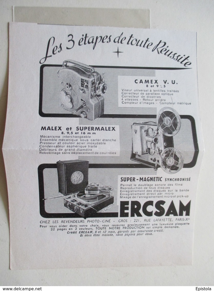 Premier Tourne Disque  Enregistreur ERCSAM "Super Magnetic"  - Coupure De Presse De 1954 - 78 T - Disques Pour Gramophone