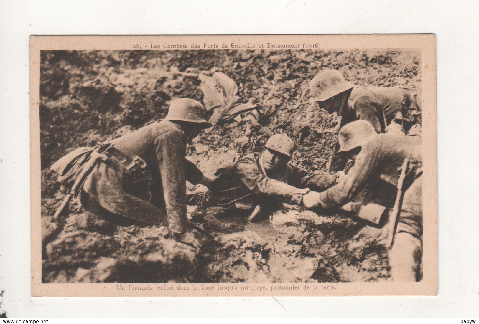 Un Francais Enlise Dans La Boue Jusqu A Mi Corps Prisonnier De La Terre - War 1914-18