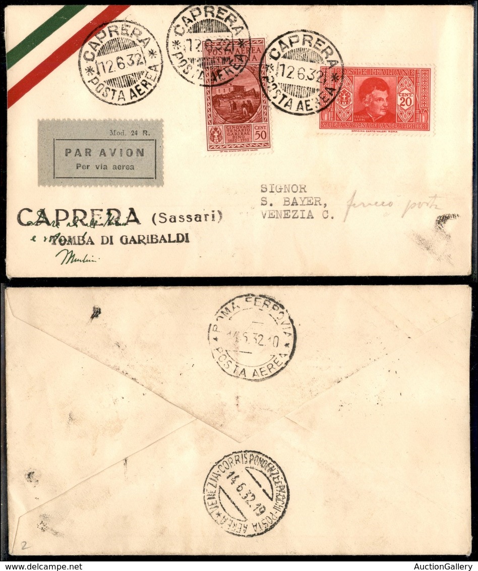 PRIMI VOLI - 1932 (12 Giugno) - Caprera Venezia - Non Catalogato - Sonstige & Ohne Zuordnung