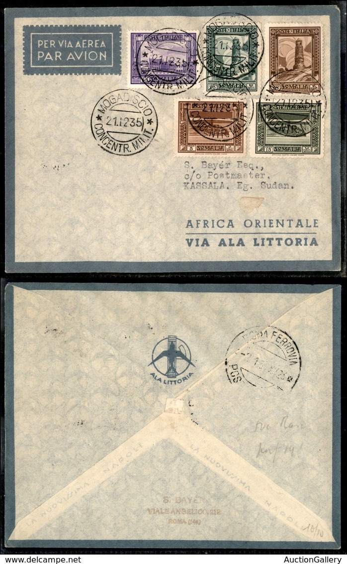 CAMPAGNA D'ETIOPIA - VOLI DI COLLEGAMENTO - 1935 (22 Dicembre) - Ala Littoria - Linea Mogadiscio Tripoli (Sass. 406) - P - Sonstige & Ohne Zuordnung