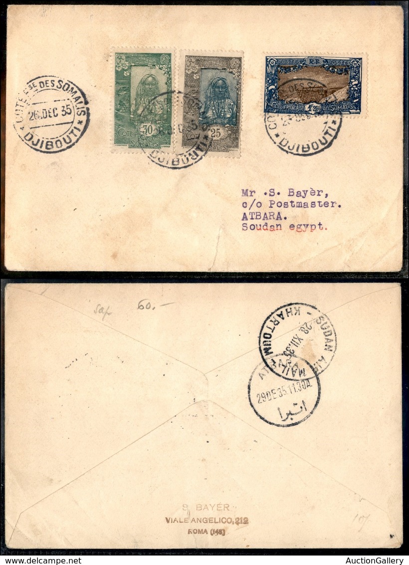 CAMPAGNA D'ETIOPIA - VOLI DI COLLEGAMENTO - 1935 (26 Dicembre) - Ala Littoria - Linea Djibouti Tripoli (Sass. 407) - Pri - Sonstige & Ohne Zuordnung