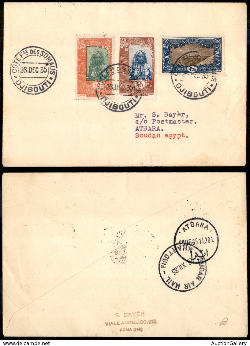 CAMPAGNA D'ETIOPIA - VOLI DI COLLEGAMENTO - 1935 (26 Dicembre) - Ala Littoria - Linea Djibouti Tripoli (Sass. 407) - Pri - Altri & Non Classificati