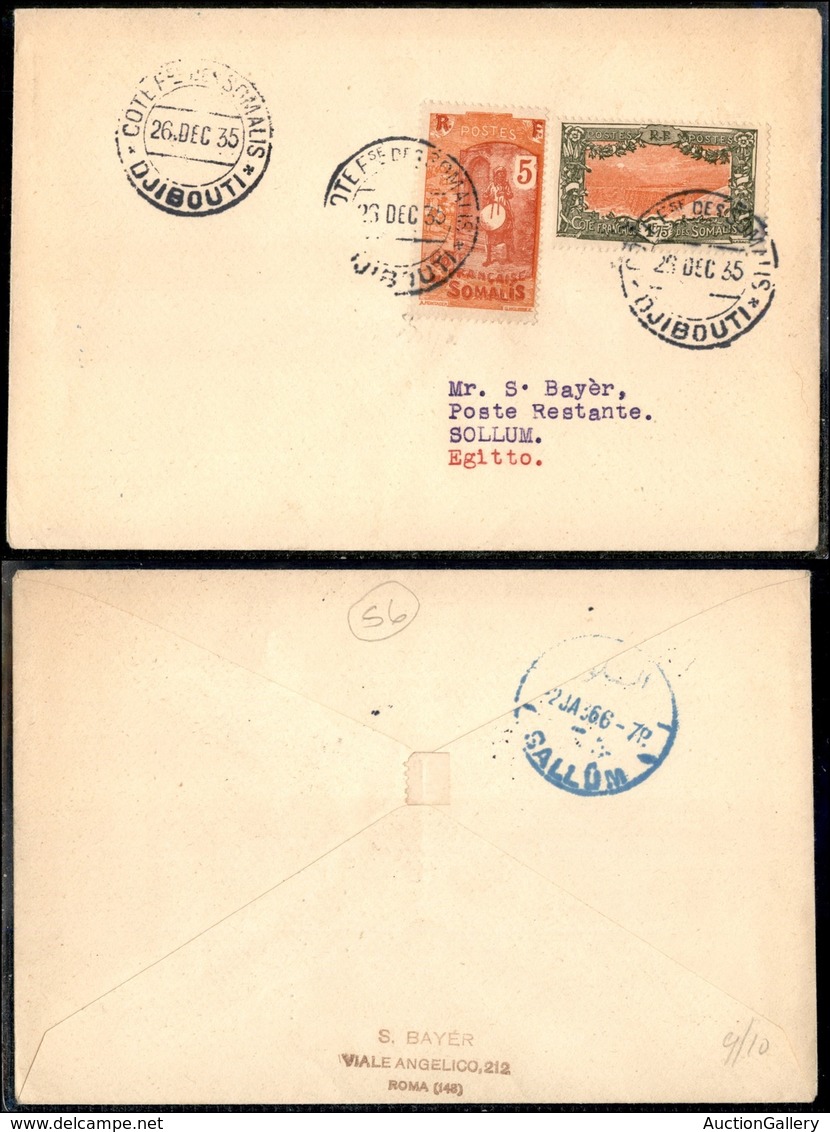 CAMPAGNA D'ETIOPIA - VOLI DI COLLEGAMENTO - 1935 (26 Dicembre) - Ala Littoria - Linea Djibouti Tripoli (Sass. 407) - Pri - Sonstige & Ohne Zuordnung