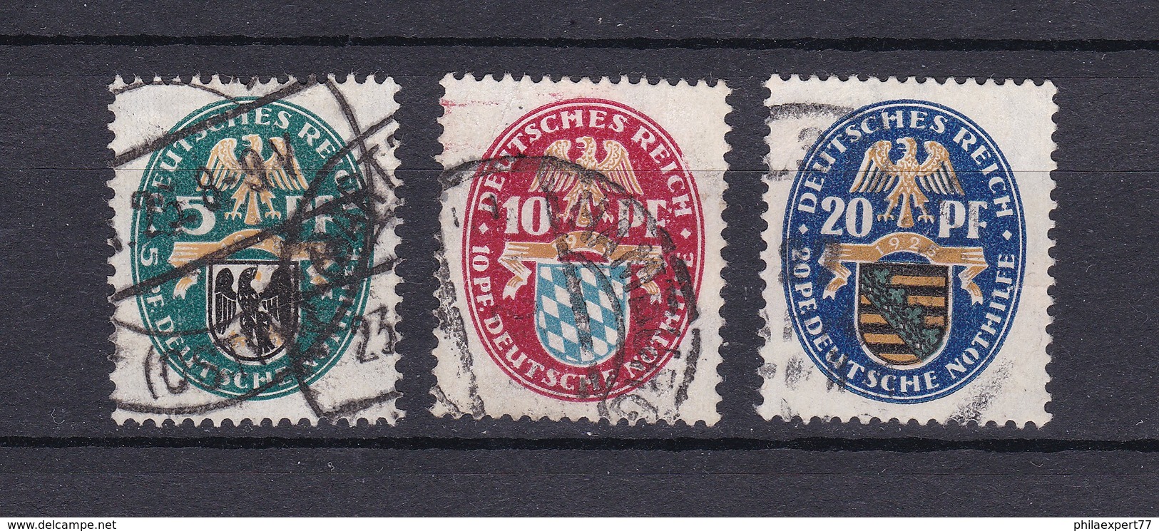 Deutsches Reich - 1925 - Michel Nr. 375/377 - Gest. - 22 Euro - Oblitérés