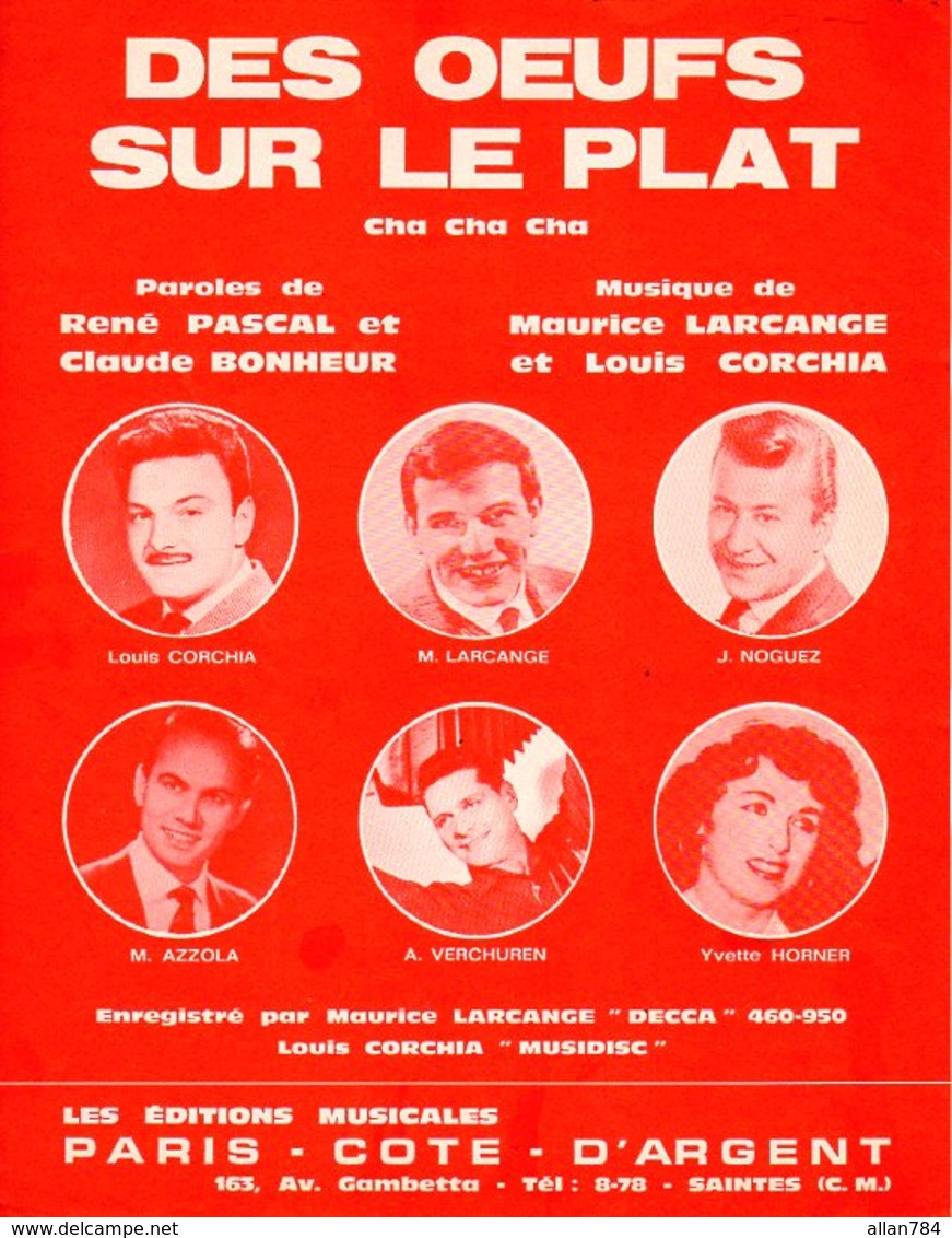 ACCORDEON - DES OEUFS SUR LE PLAT PAR VERCHUREN HORNER AZZOLA NOGUEZ LARCANGE CORCHIA -1965 -EXCELLENT ETAT COMME NEUF - - Autres & Non Classés