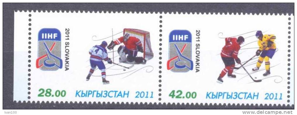 2011. Kyrgyzstan, Ice Hockey World Championship, Slovakia 2011, 2v In Strip, Mint/** - Kirgisistan
