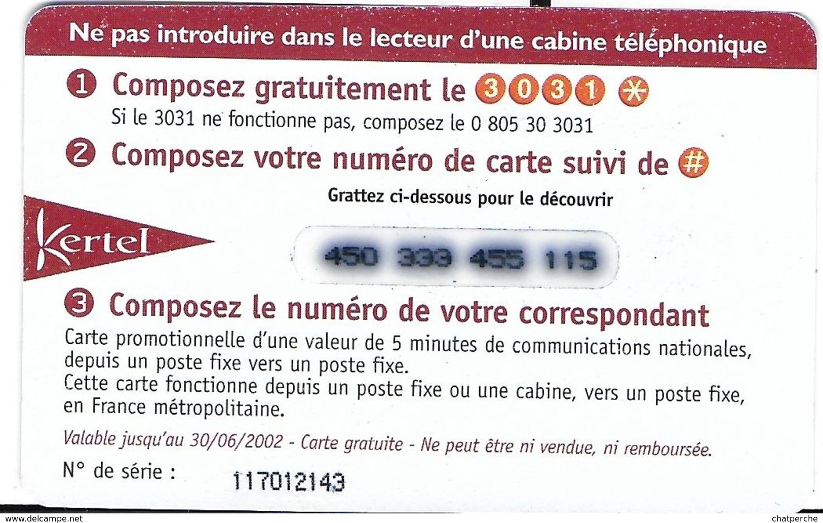 CARTE  COMMUNICATIONS TÉLÉPHONIQUE KERTEL  OFFERTE PAR LA STAR TRANSPORTS BUS METRO RENNES 35 ILLE ET VILAINE - Autres & Non Classés