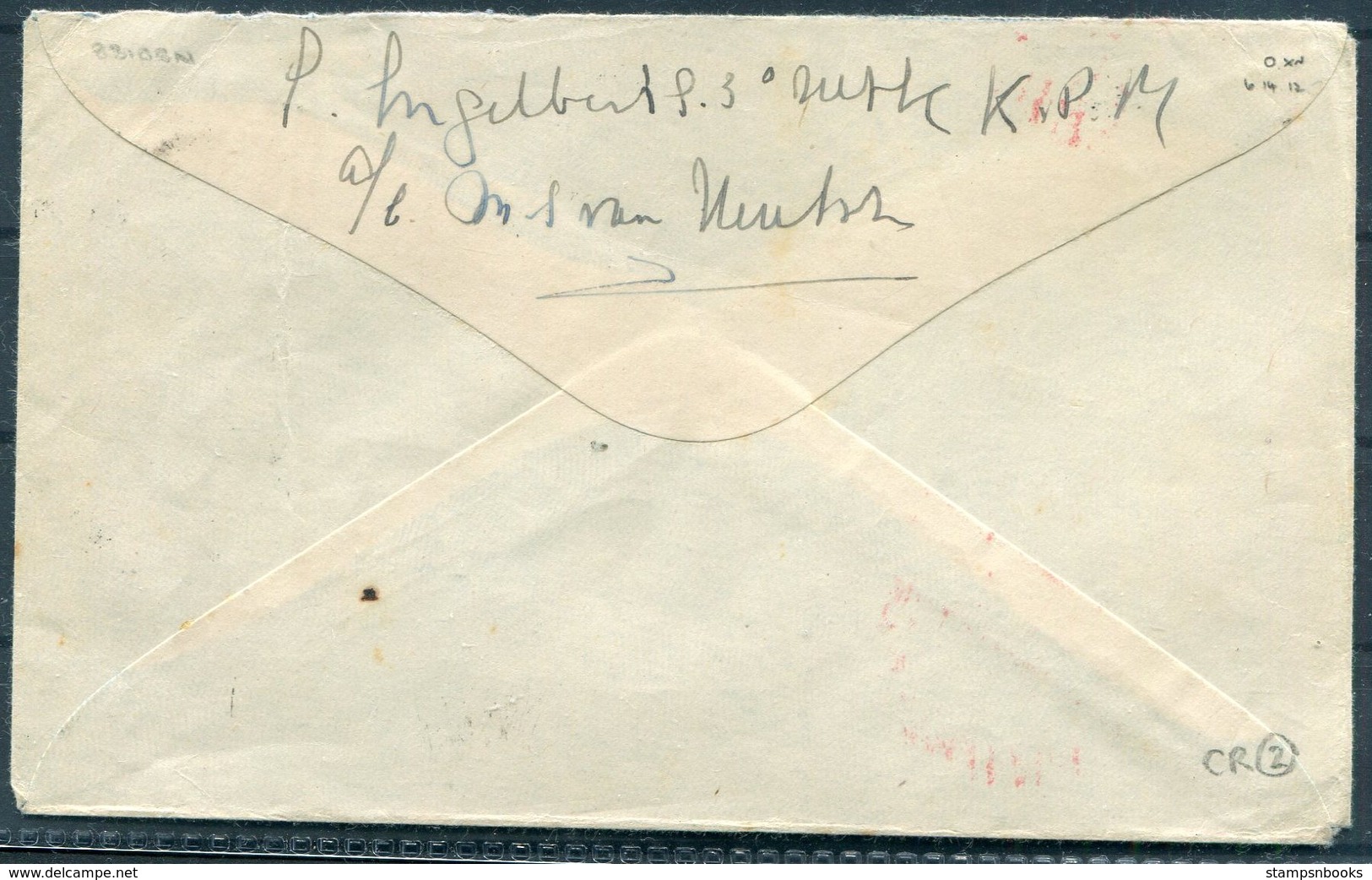 1947 Hong Kong $1.30 Rate Airmail Cover - Holland. Boxed "BY AIR TO LONDON ONLY" - Brieven En Documenten