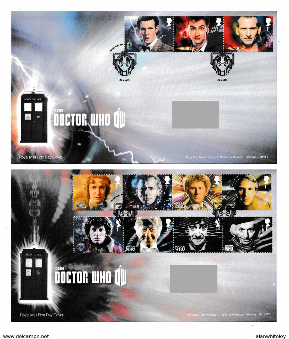 GREAT BRITAIN 2013 Classic TV / 50th Anniversary Of Dr Who: 2 First Day Covers CANCELLED - 2011-2020 Ediciones Decimales