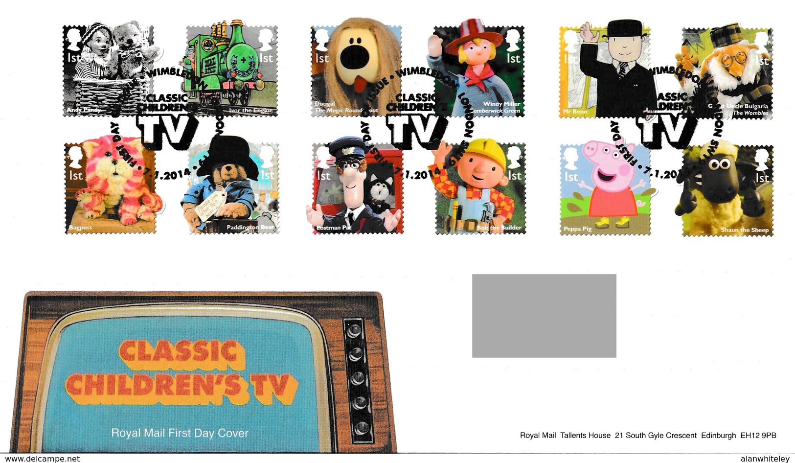 GREAT BRITAIN 2014 Classic Children's TV: First Day Cover CANCELLED - 2011-2020 Ediciones Decimales