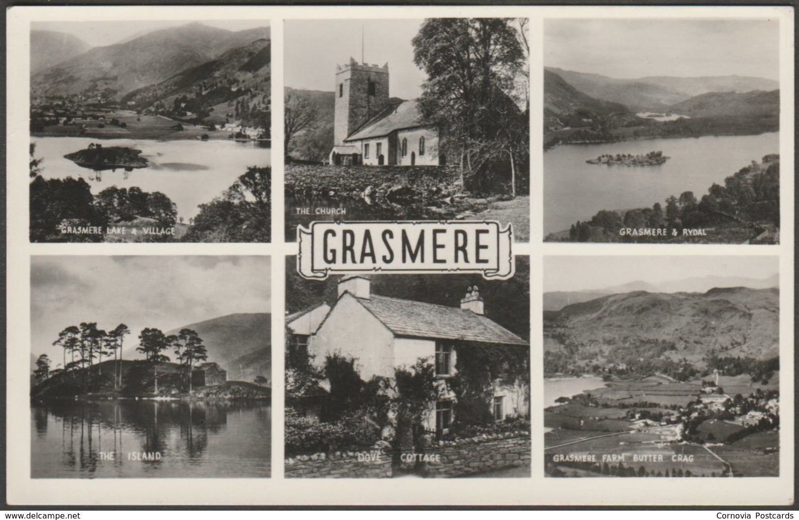 Multiview, Grasmere, Westmorland, C.1950s - Abraham RP Postcard - Grasmere