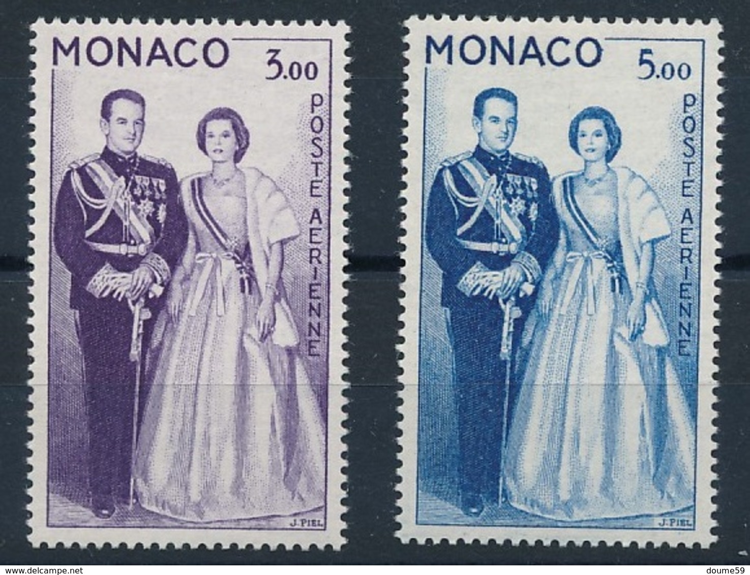 DI-335: MONACO: Lot Avec PA  N°74**-76** - Poste Aérienne