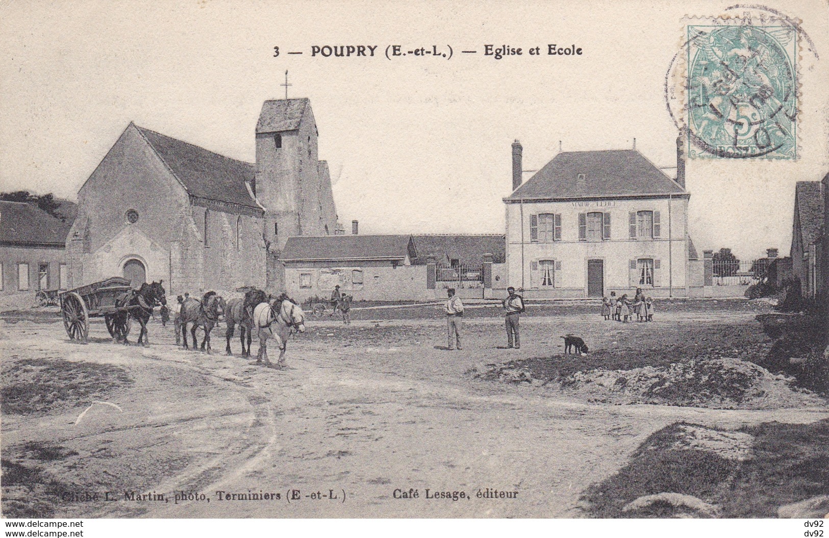 EURE ET LOIR POUPRY EGLISE ET ECOLE - Sonstige & Ohne Zuordnung