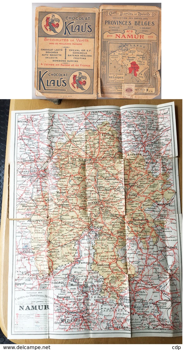 Carte Province Namur  Chocolat  Klaus - Cartes Routières