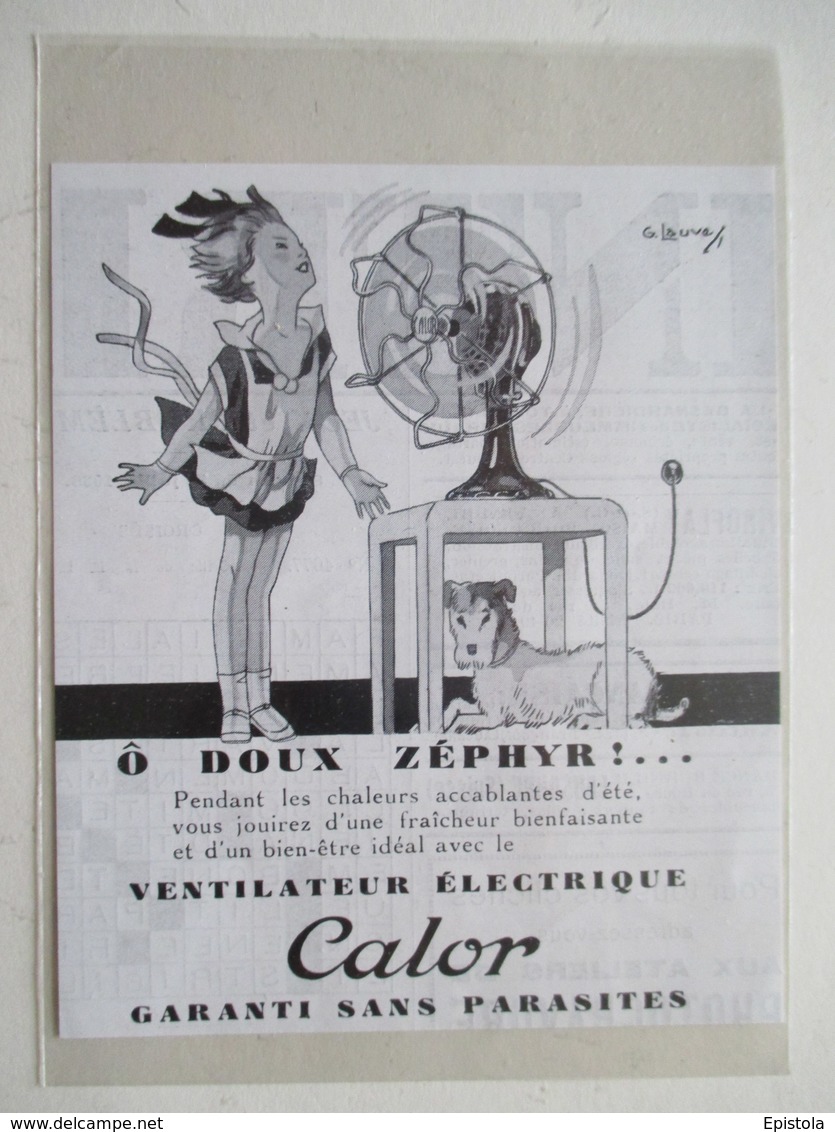 Ventilateur Electrique CALOR "Zephyr"   - Ancienne Coupure De Presse De 1931 - Autres Appareils