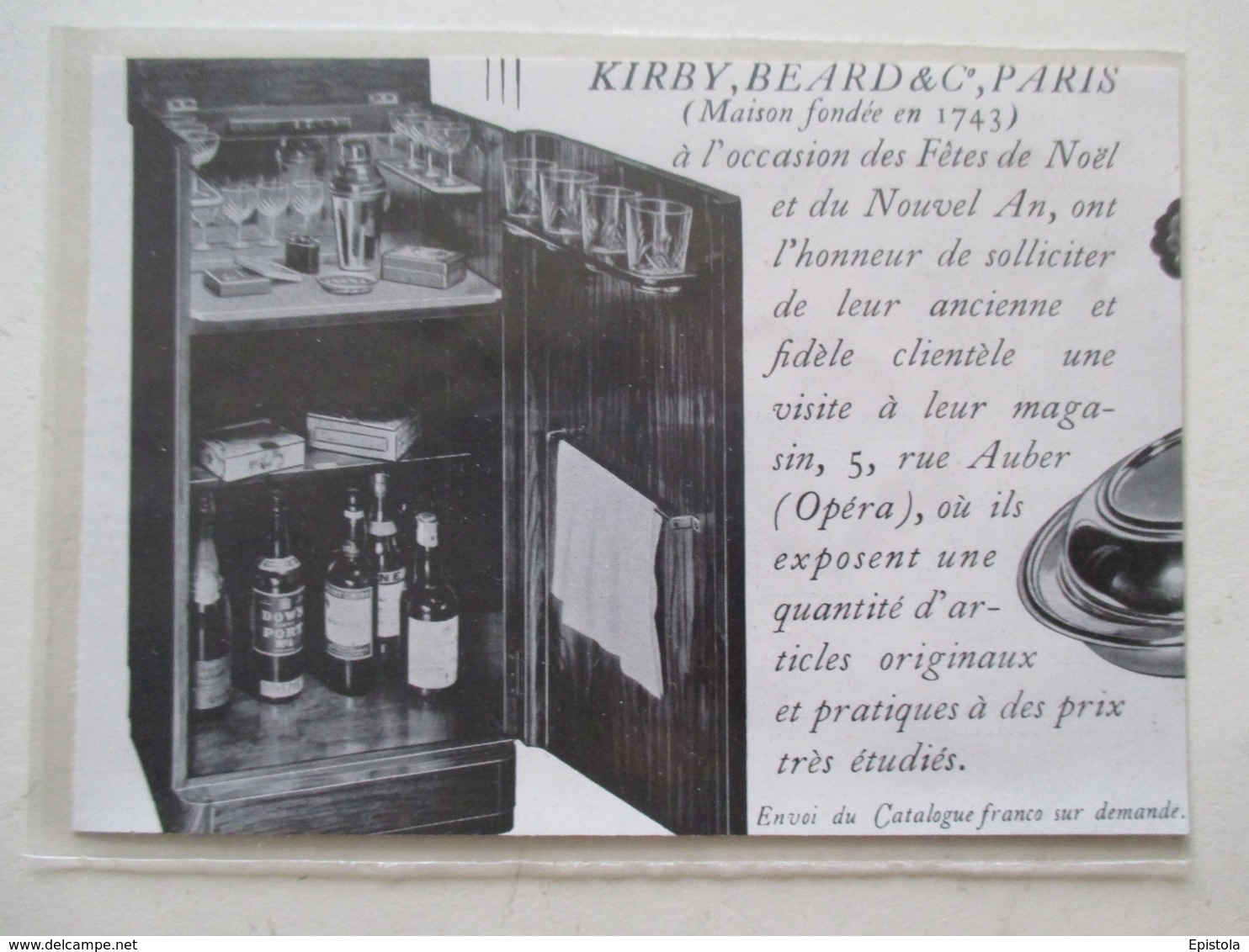 Armoire à Cocktails & Cigars  -  KIRBY BEARD & Cie  - Ancienne Coupure De Presse De 1934 - Autres Appareils