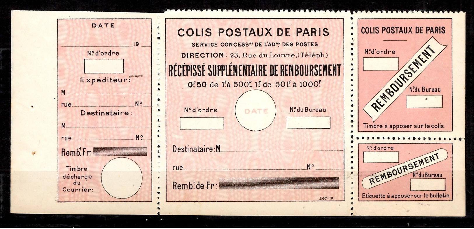 France Colis Postaux Pour Paris Maury N° 52 Neuf ** MNH. TB. A Saisir! - Ungebraucht