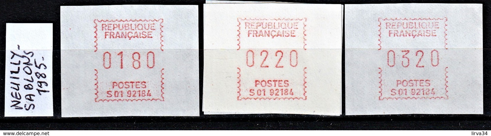 LOT 4 TIMBRES DE DISTRIBUTEURS NEUFS**- NEUILLY-SABLONS 1985-  4 VALEURS DONT 2 A 0220 - 1985 « Carrier » Paper