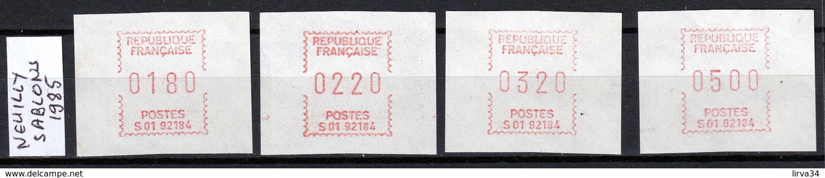 SERIE 4 TIMBRES DE DISTRIBUTEURS NEUFS**- NEUILLY-SABLONS 1985-  4 VALEURS- - 1985 « Carrier » Paper