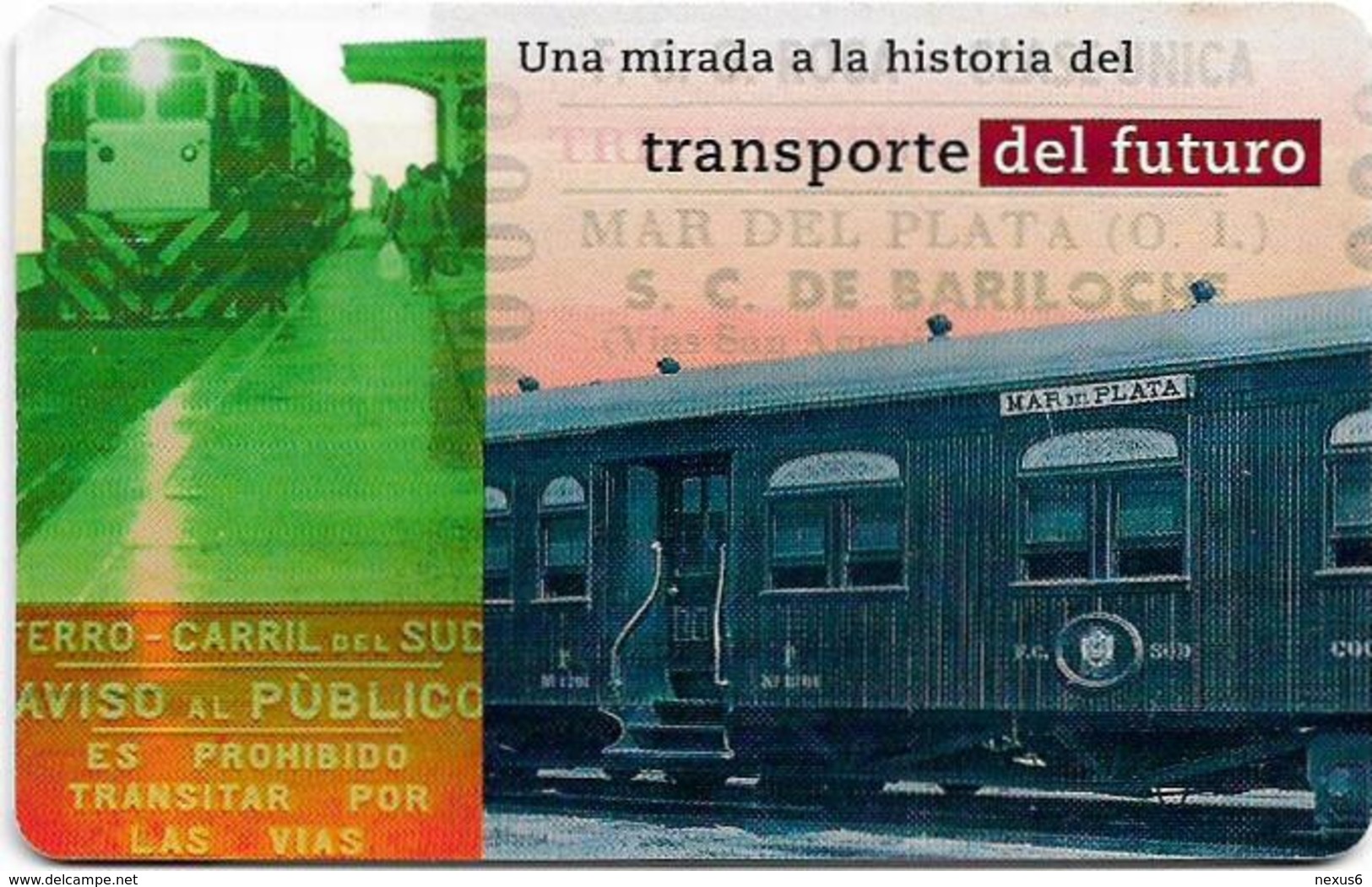 Argentina - Telefónica - Railways, Coche Pullman, Chip Gem1A Symmetric Black, 02.1998, 20U, 100.000ex, Used - Argentina