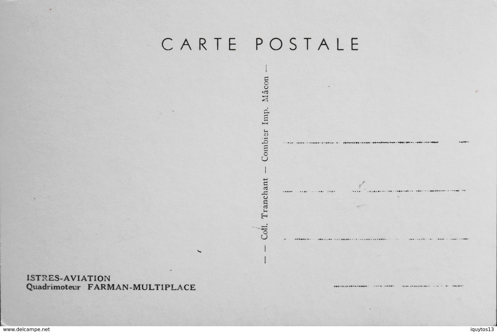 CPA. Carte-Photo - Aviation > Entre Guerres > ISTRES-AVIATION - Quadrimoteur FARMAN-MULTIPLACE En Vol - TBE - 1919-1938: Entre Guerres