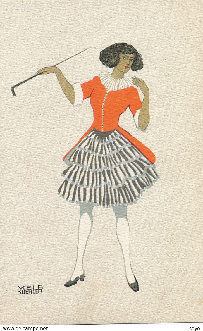 Mela Koehler B.K.W.I.  746 - 6 Black Woman With Mini Skirt And Whip - Koehler, Mela