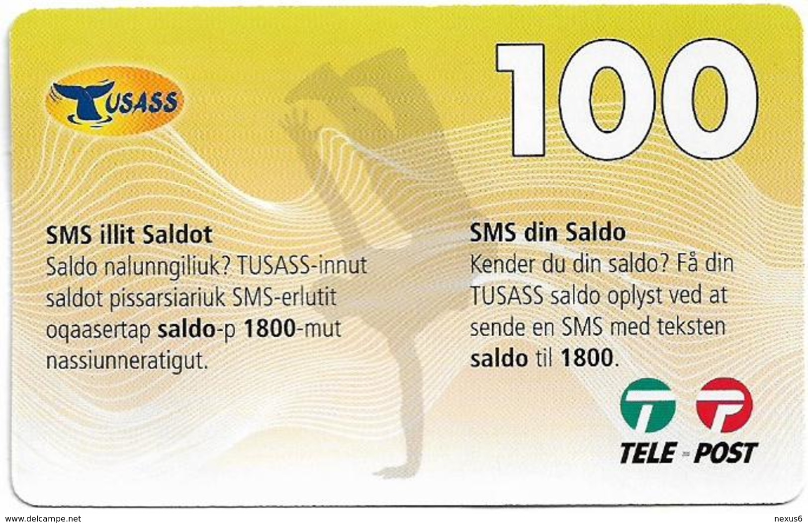 Greenland - Tusass - SMS Your Balance, GSM Refill, 100kr. Exp. 01.01.2014, Used - Groenland