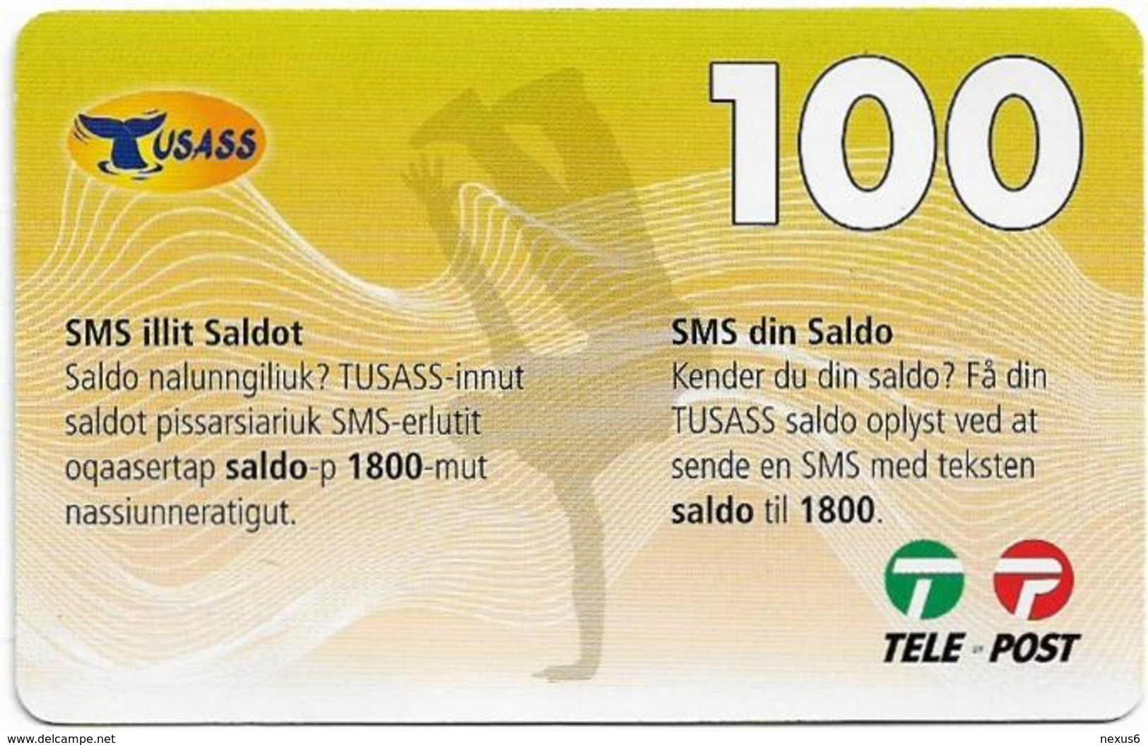 Greenland - Tusass - SMS Your Balance, GSM Refill, 100kr. Exp. 30.11.2012, Used - Groenland