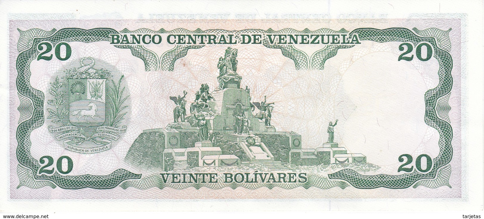 BILLETE DE VENEZUELA DE 20 BOLIVARES DEL AÑO 1989 SIN CIRCULAR  (BANKNOTE) UNCIRCULATED (BANKNOTE) - Venezuela